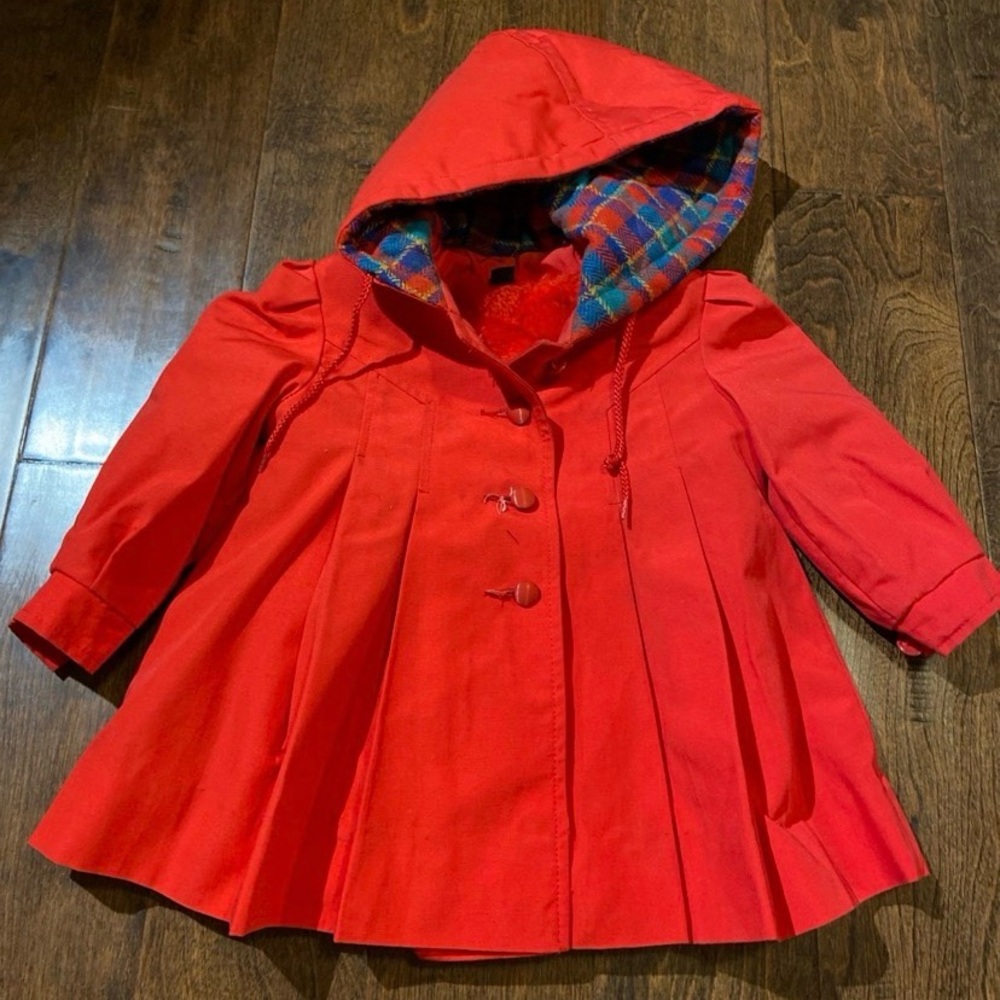 Vintage Rothschild winter coat pleated Sz 2 Union made Christmas lined